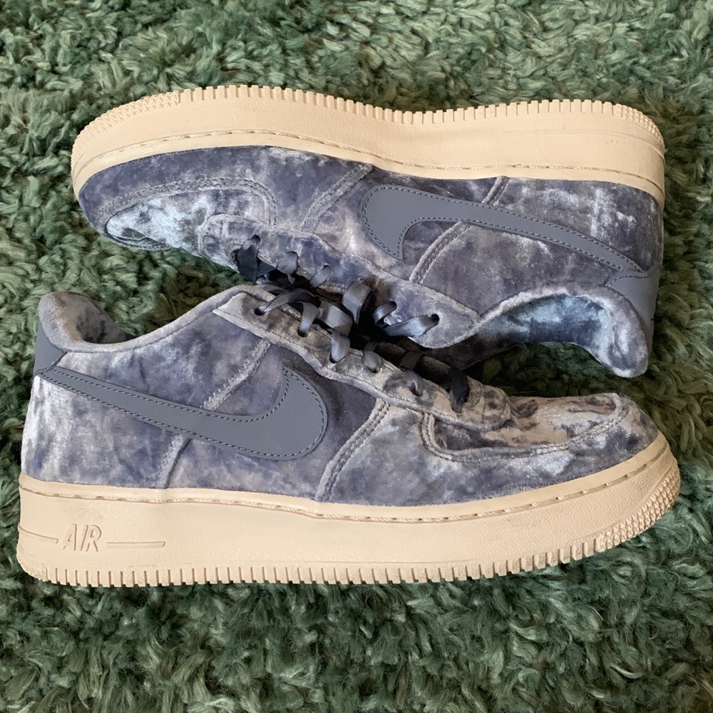 Blue Velvet Nike Air Force ones